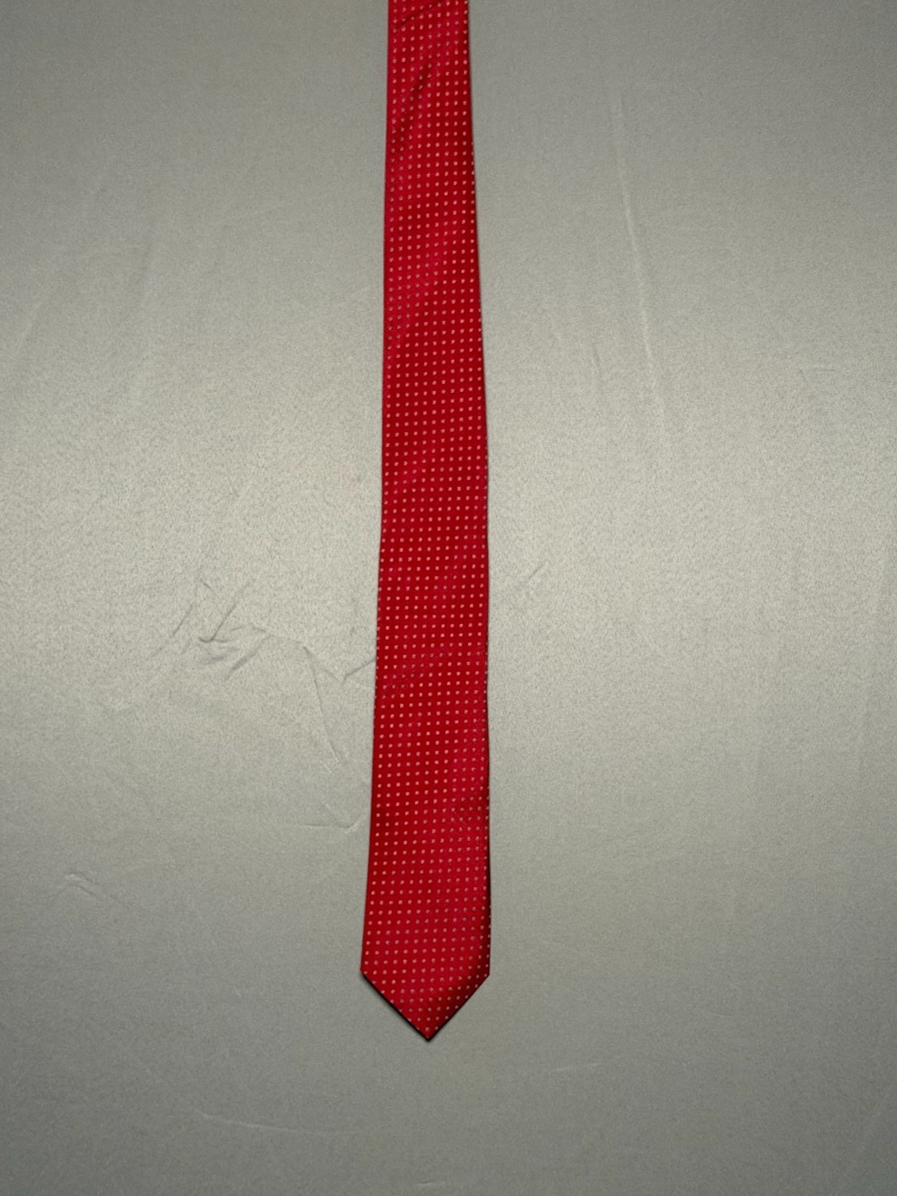 Banana Republic Red Slim Tie with Micro Dot Pattern